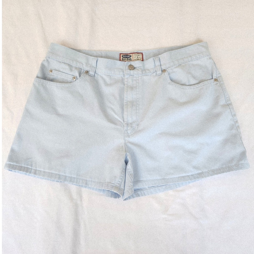 Vintage‎ Old Navy Light Blue Light Denim Chino Shorts Size 16